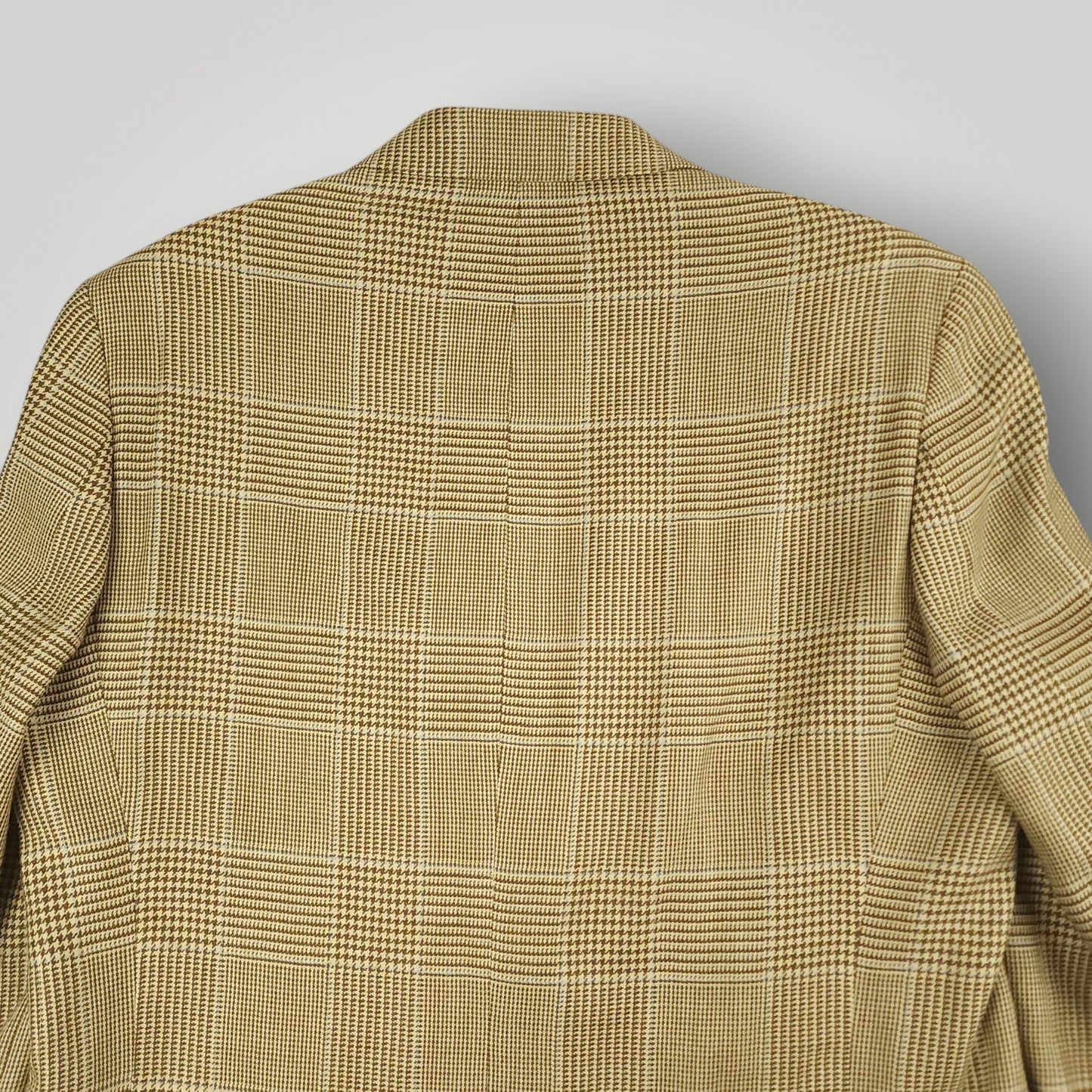 Silk Linen Wool Prince of Wales Check Sport Coat 42L