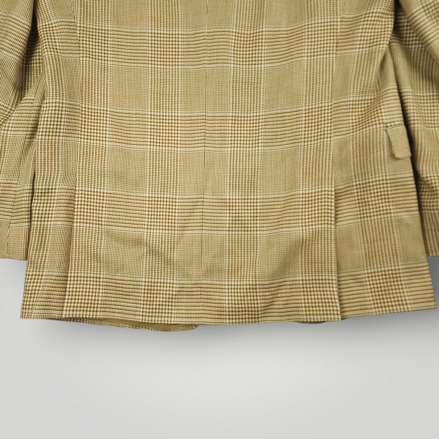 Silk Linen Wool Prince of Wales Check Sport Coat 42L