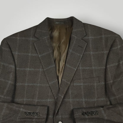 Modern Fit Casual Wool Windowpane Plaid Sport Coat 42S