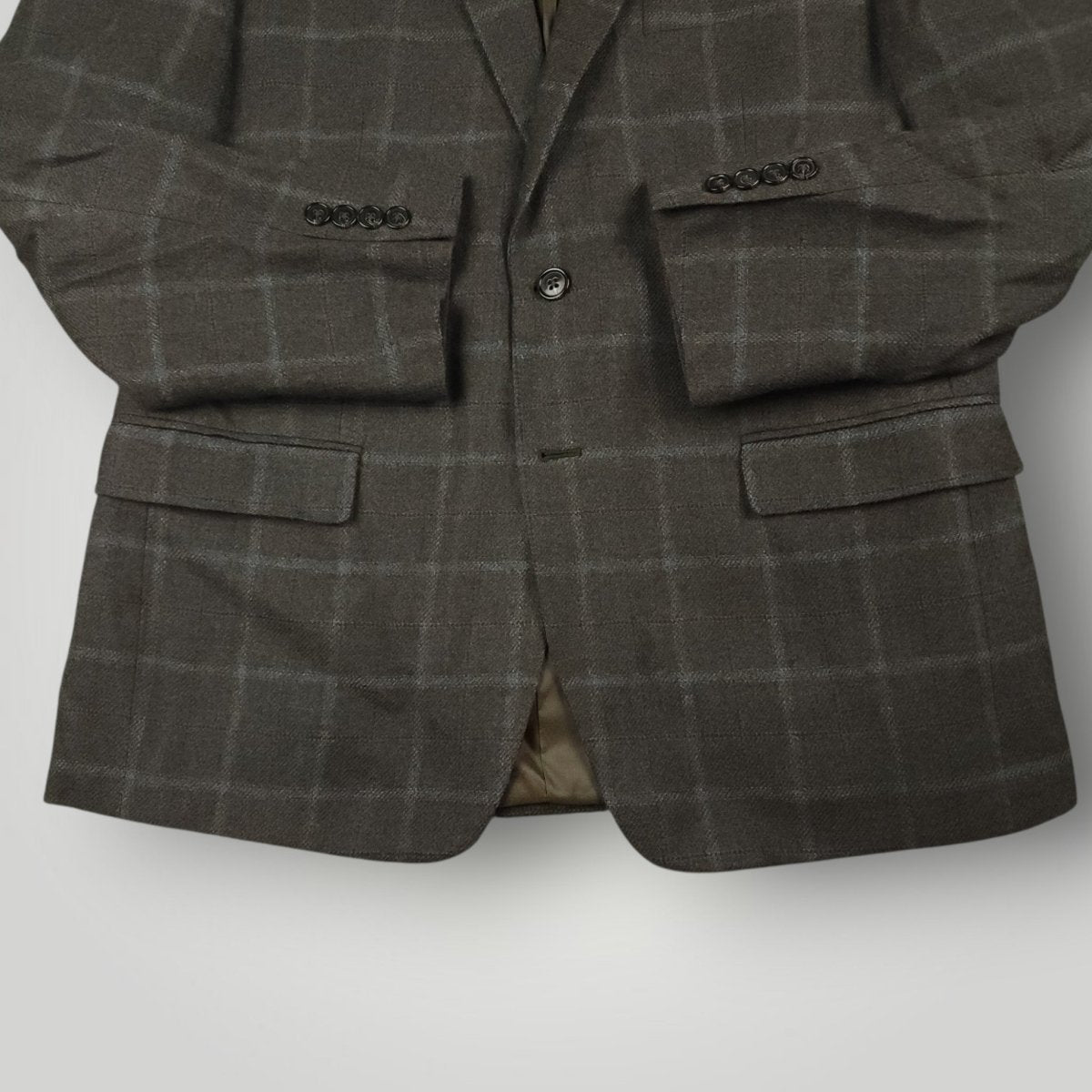 Modern Fit Casual Wool Windowpane Plaid Sport Coat 42S