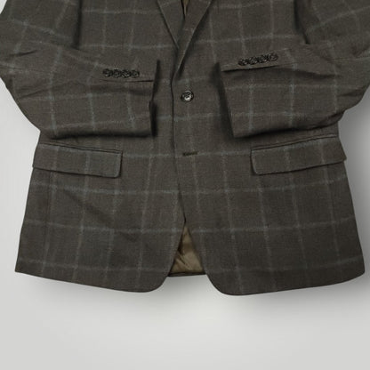 Modern Fit Casual Wool Windowpane Plaid Sport Coat 42S
