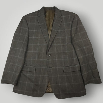 Modern Fit Casual Wool Windowpane Plaid Sport Coat 42S