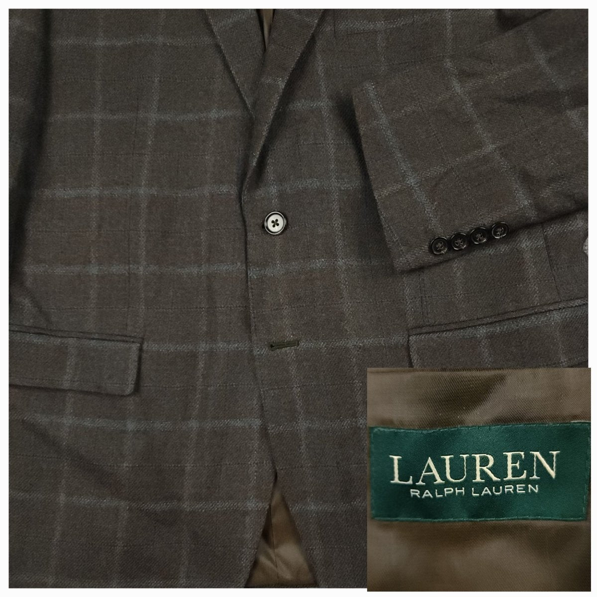 Modern Fit Casual Wool Windowpane Plaid Sport Coat 42S