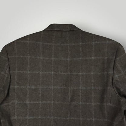 Modern Fit Casual Wool Windowpane Plaid Sport Coat 42S