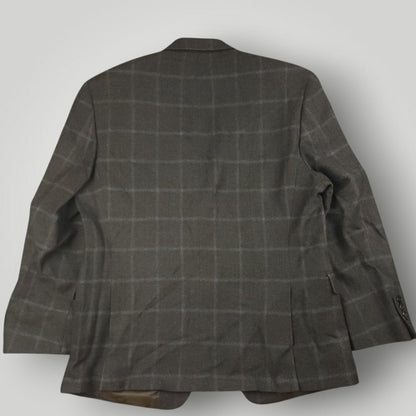 Modern Fit Casual Wool Windowpane Plaid Sport Coat 42S