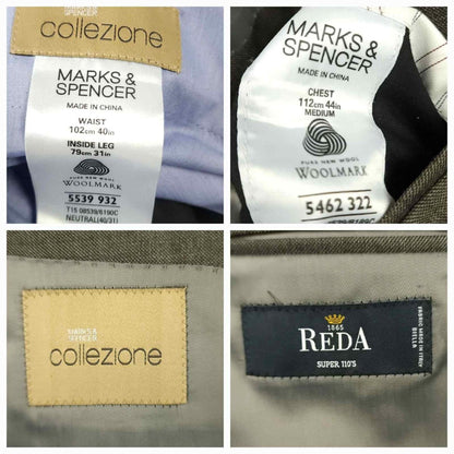 M&S Collezioni Reda Italian Super 110s Wool 2 Pc Classic Fit Suit 44R/38S