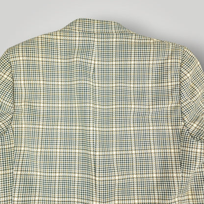 Vintage 60s Prince of Wales Check  Mad Men Sport Coat 44L