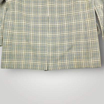 Vintage 60s Prince of Wales Check  Mad Men Sport Coat 44L
