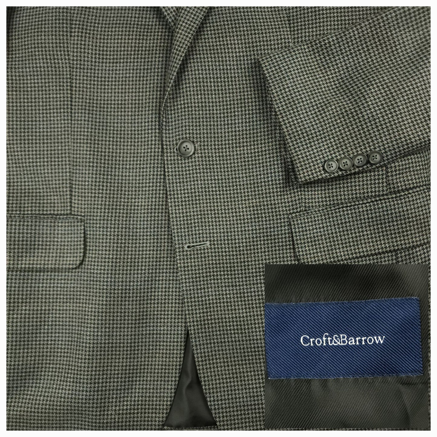 Relaxed Fit Houndstooth Lightweight Sport Coat 42R