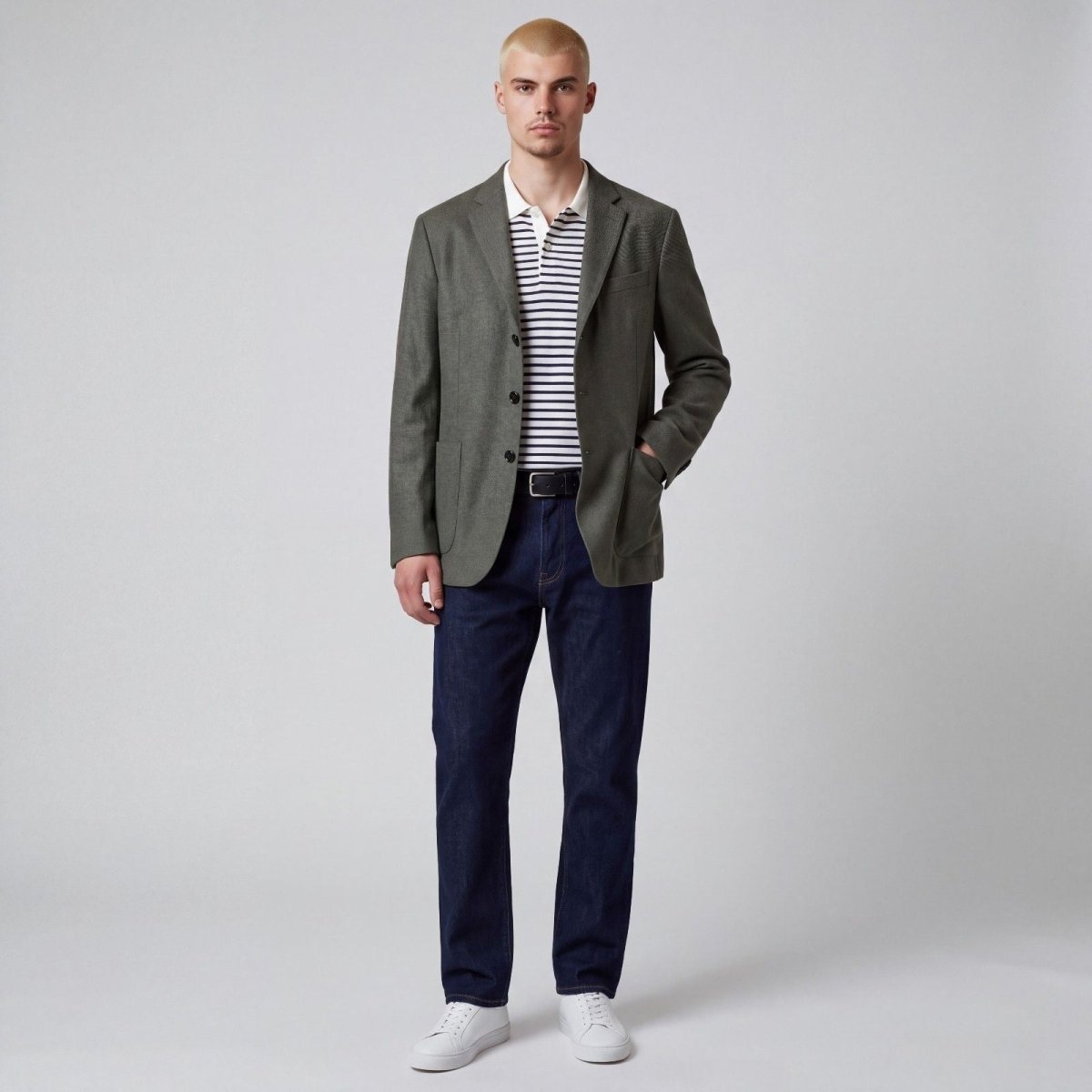 Michael Kors Modern Fit Unstructured Patch Pocket Italian Wool Blend Sport Coat 40R