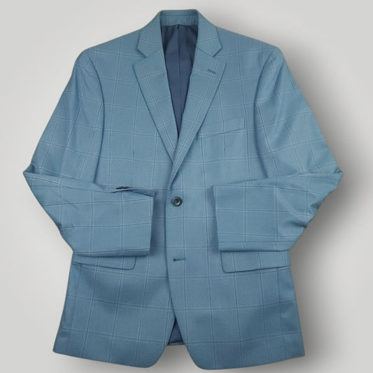 Travel Windowpane Plaid Slim Fit Sport Coat 36S