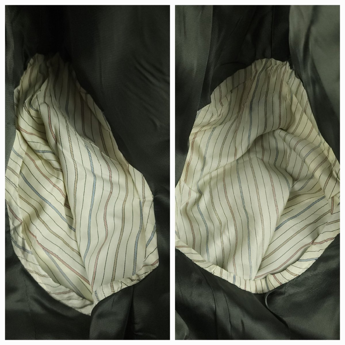 Vintage 80s Classic Fit Wool Double Breasted Chalk Stripe Suit 43L/37