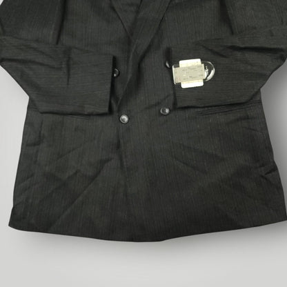 Vintage 80s Classic Fit Wool Double Breasted Chalk Stripe Suit 43L/37