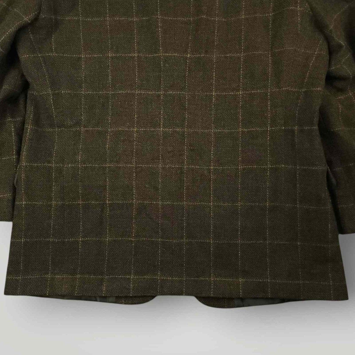 Vintage 90s Oleg Cassini Classic Fit Barleycorn Tweed Wool Overcheck Sports Coat 43S/44S