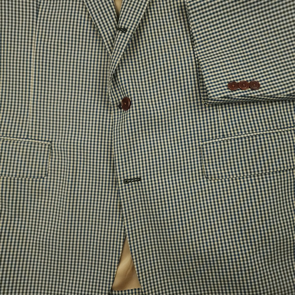 Orvis Cotton Blend Travel 3 Roll 2 Gingham Check Sport Coat 48R