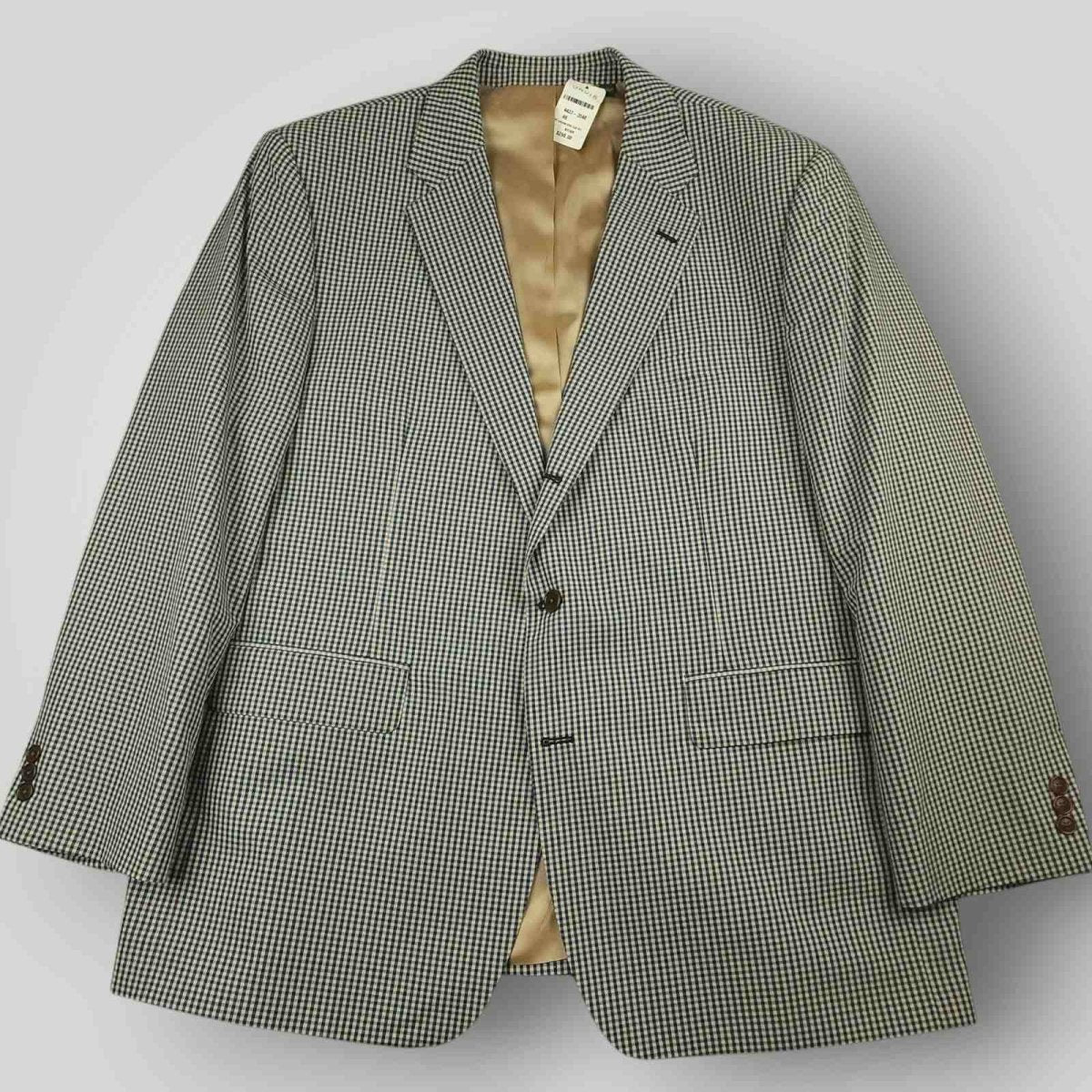 Orvis Cotton Blend Travel 3 Roll 2 Gingham Check Sport Coat 48R