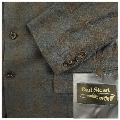 Relaxed Fit Marled Lambswool Basketweave Plaid Sport Coat 42R