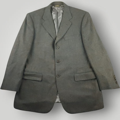 Relaxed Fit Marled Lambswool Basketweave Plaid Sport Coat 42R