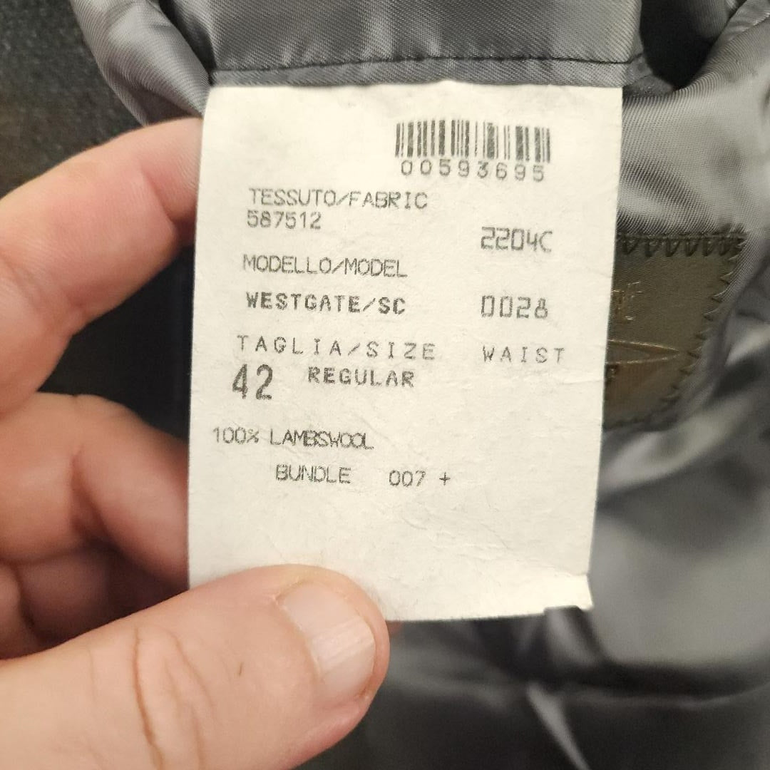 Relaxed Fit Marled Lambswool Basketweave Plaid Sport Coat 42R