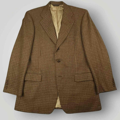 Vintage 90s Paul Stuart Slim Fit Gun Club Check Wool Sport Coat Mens 44L