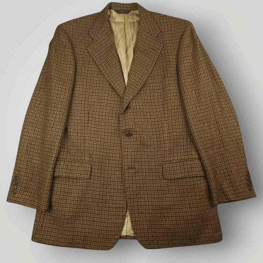 Vintage 90s Paul Stuart Slim Fit Gun Club Check Wool Sport Coat Mens 44L