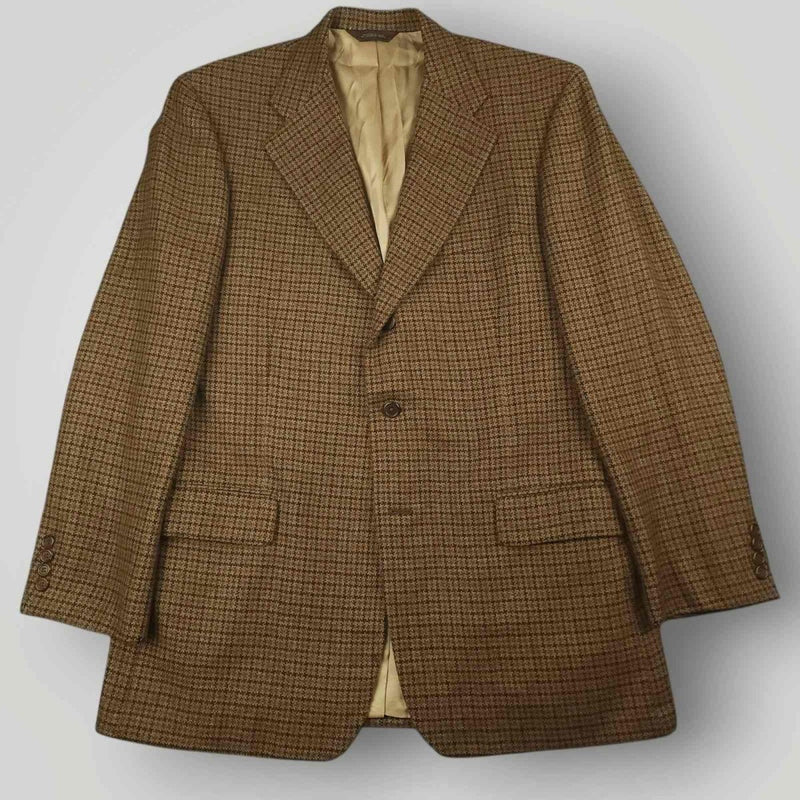 Vintage 90s Paul Stuart Slim Fit Gun Club Check Wool Sport Coat Mens 44L