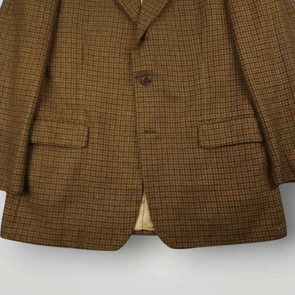 Vintage 90s Paul Stuart Slim Fit Gun Club Check Wool Sport Coat Mens 44L