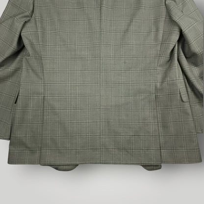 Modern Fit Wool Windowpane Plaid Suit 44R/37S