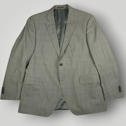 Modern Fit Wool Windowpane Plaid Suit 44R/37S