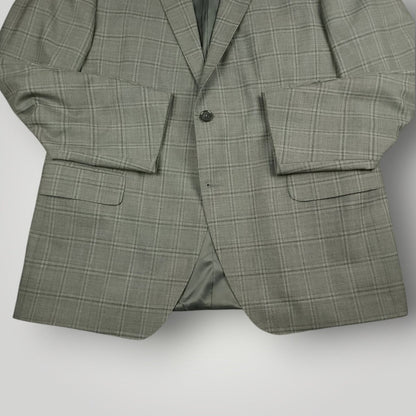Modern Fit Wool Windowpane Plaid Suit 44R/37S