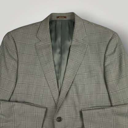 Modern Fit Wool Windowpane Plaid Suit 44R/37S