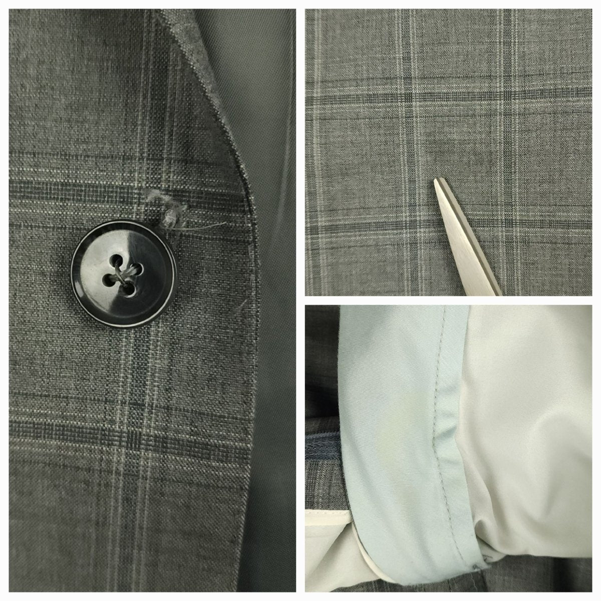 Modern Fit Wool Windowpane Plaid Suit 44R/37S