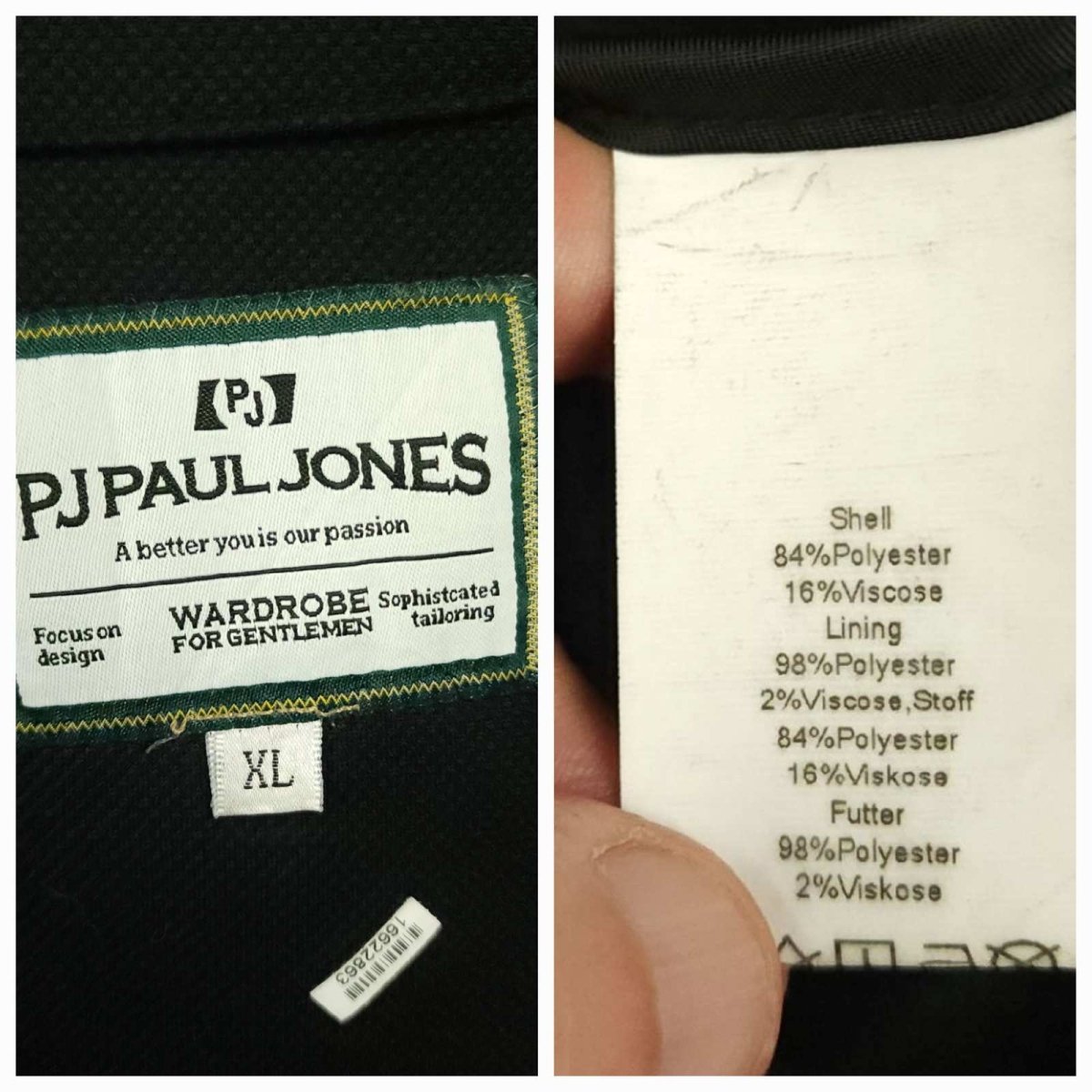 PJ Paul Jones Modern Fit Unstructured Hopsack Travel Patch Pocket Sport Coat 46R