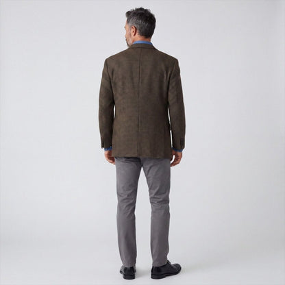 San Remo Houndstooth Italian Wool Wide Lapel Suit Jacket 46L