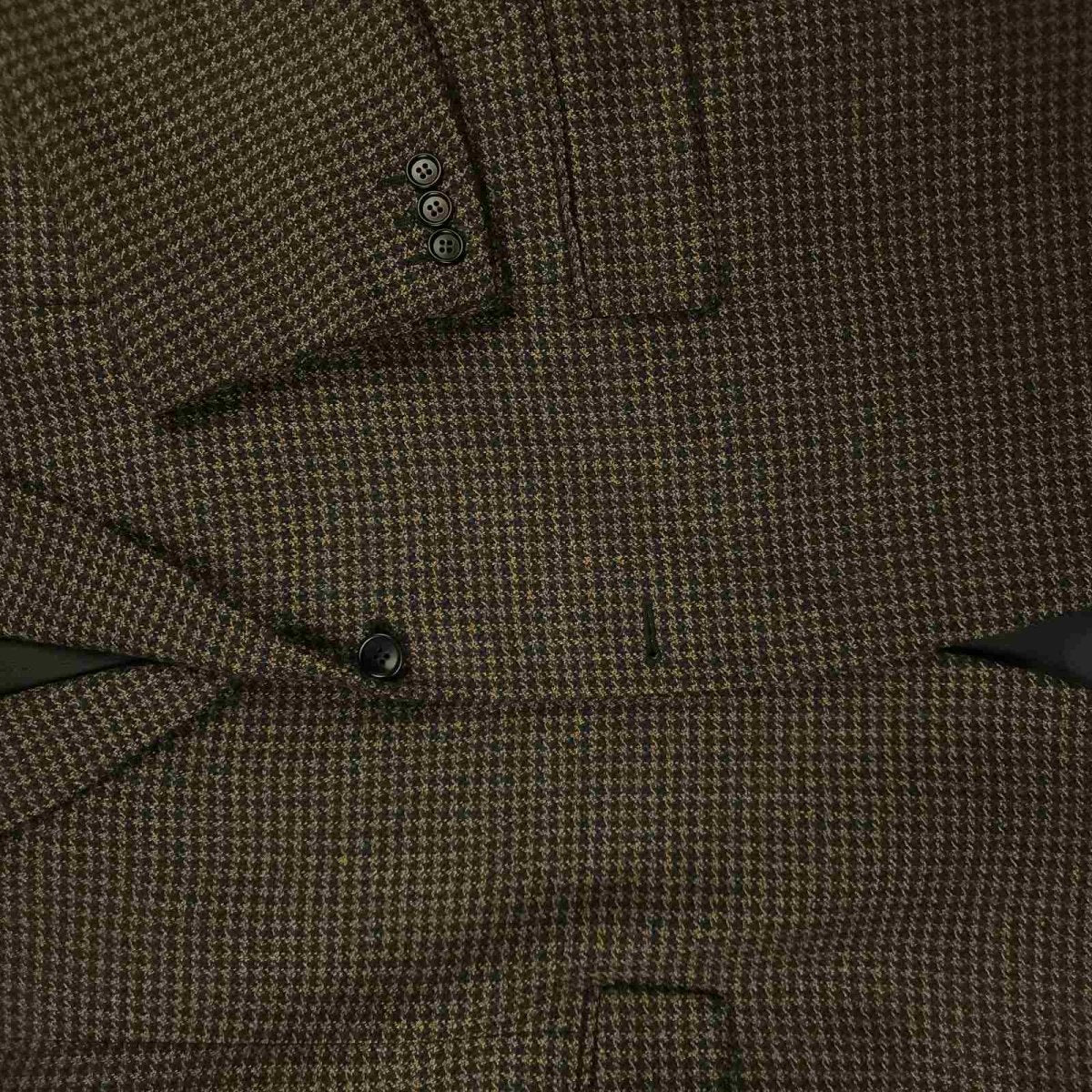 San Remo Houndstooth Italian Wool Wide Lapel Suit Jacket 46L
