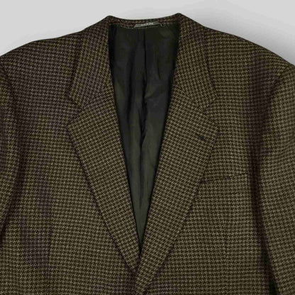 San Remo Houndstooth Italian Wool Wide Lapel Suit Jacket 46L