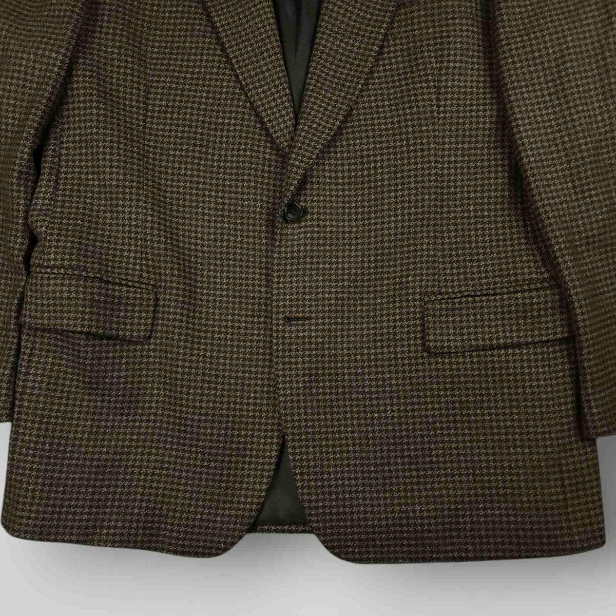 San Remo Houndstooth Italian Wool Wide Lapel Suit Jacket 46L