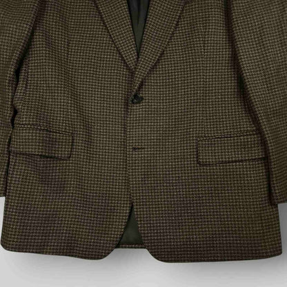 San Remo Houndstooth Italian Wool Wide Lapel Suit Jacket 46L