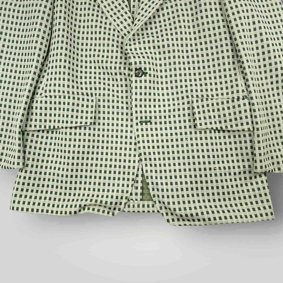 Vintage 70s Retro Style Wide Lapel Travel Knit Check Sport Coat 42R