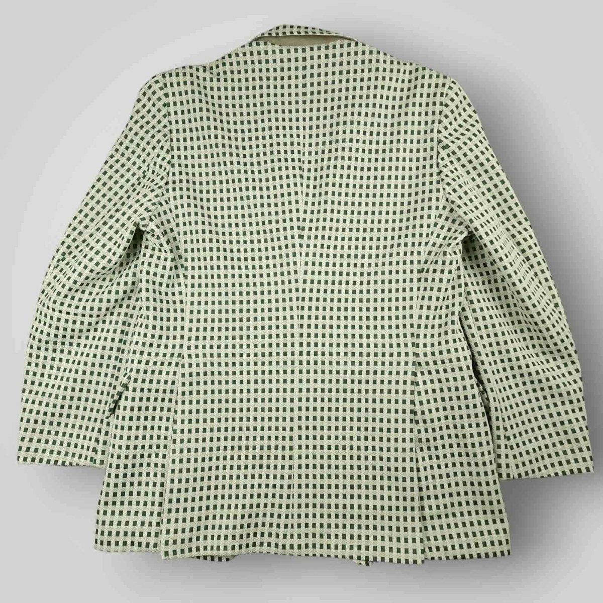Vintage 70s Retro Style Wide Lapel Travel Knit Check Sport Coat 42R