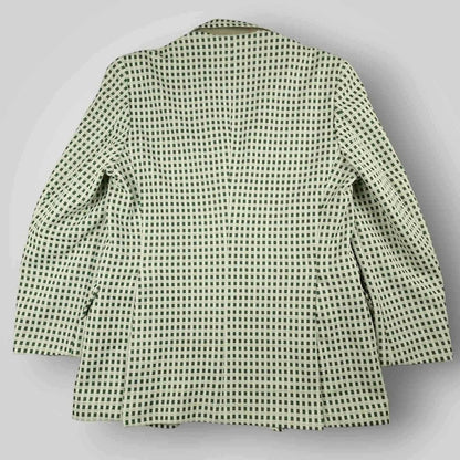 Vintage 70s Retro Style Wide Lapel Travel Knit Check Sport Coat 42R