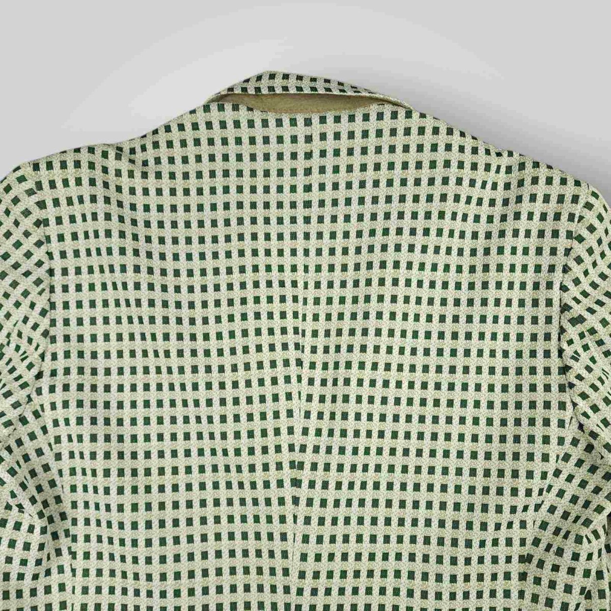 Vintage 70s Retro Style Wide Lapel Travel Knit Check Sport Coat 42R
