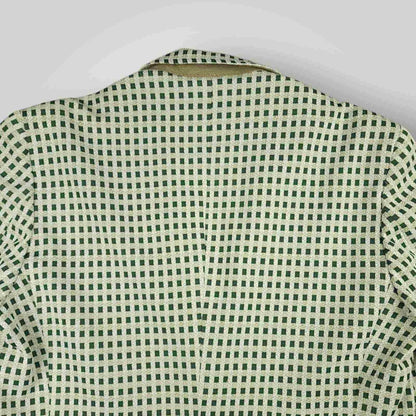 Vintage 70s Retro Style Wide Lapel Travel Knit Check Sport Coat 42R