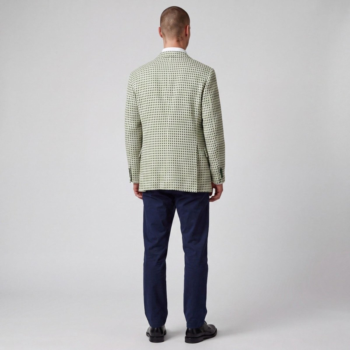 Vintage 70s Retro Style Wide Lapel Travel Knit Check Sport Coat 42R