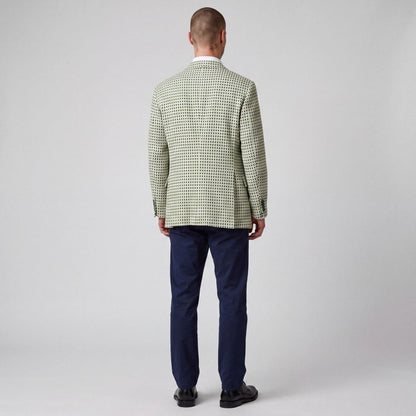 Vintage 70s Retro Style Wide Lapel Travel Knit Check Sport Coat 42R