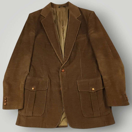 Vintage 70s Wide Wale Corduroy Patch Pocket Sport Coat 38S