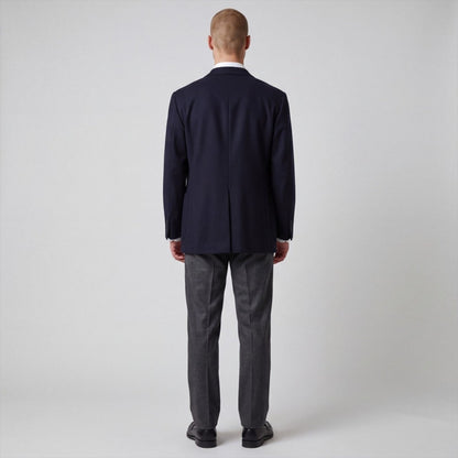 Vintage 80s Strathmore Slim Fit Doeskin Flannel Wool Patch Pocket Sport Coat 44R