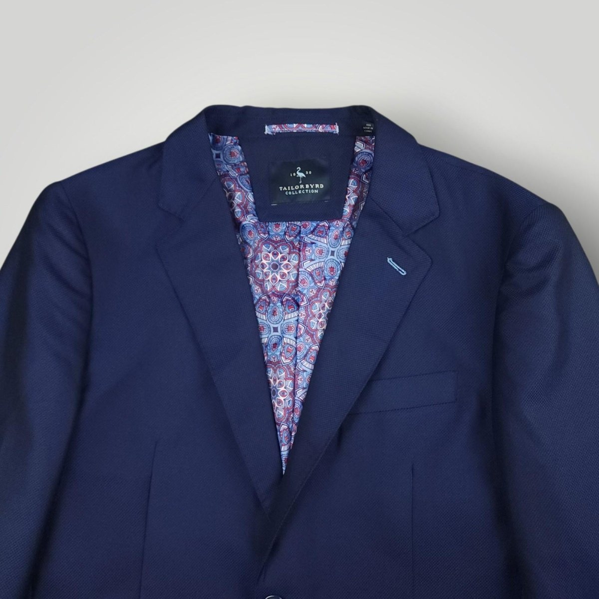 Tailorbyrd Modern Fit Travel Unstructured Patch Pocket Basketweave Sport Coat 40R
