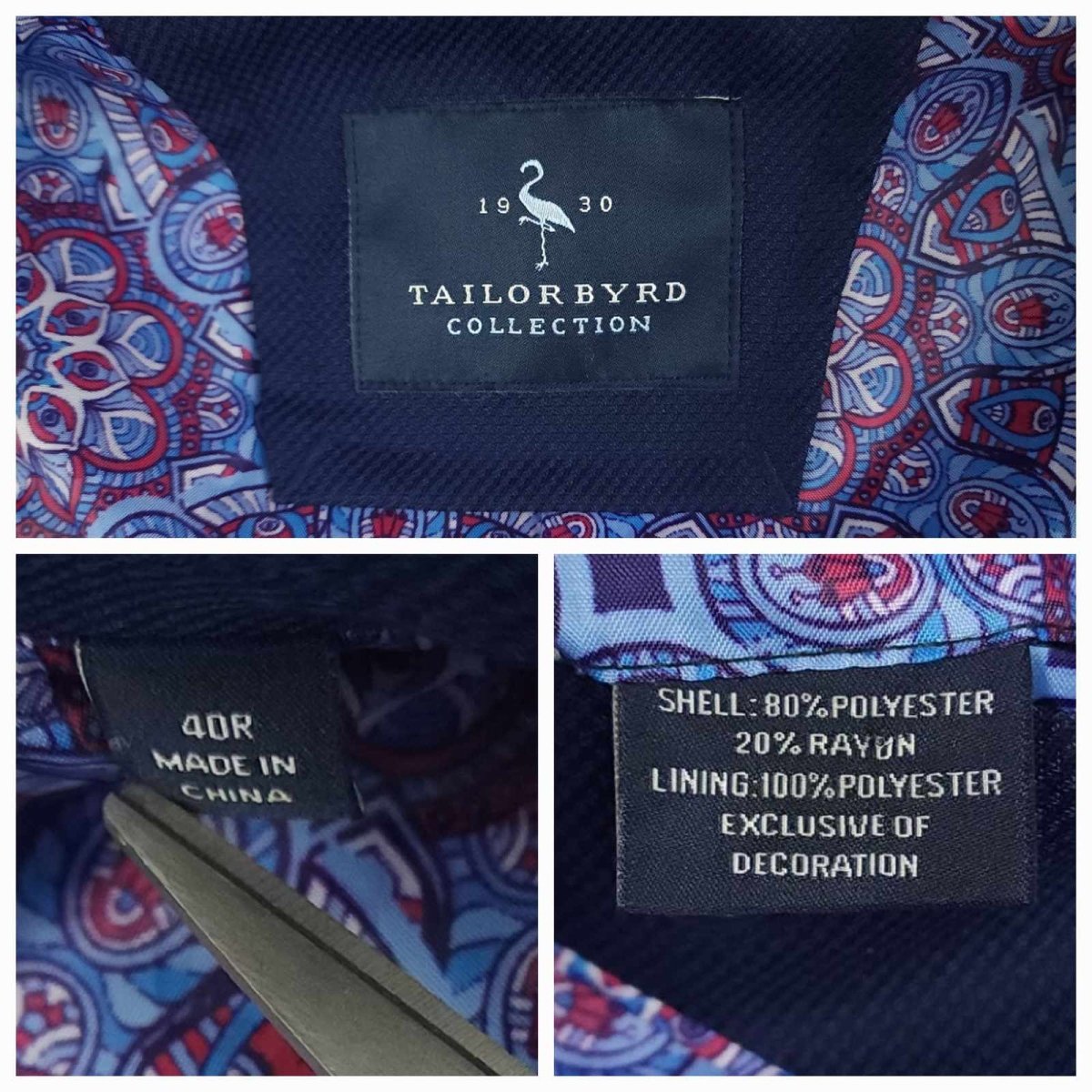 Tailorbyrd Modern Fit Travel Unstructured Patch Pocket Basketweave Sport Coat 40R