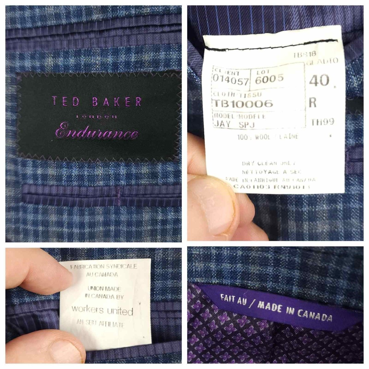 Ted Baker Endurance Jay Trim Fit Wool Check Sport Coat 40R